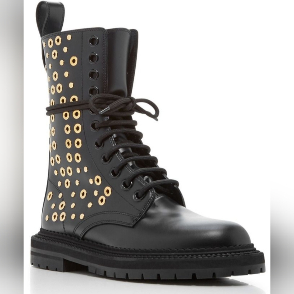 Burberry Aster Grommet Studded Combat Boots